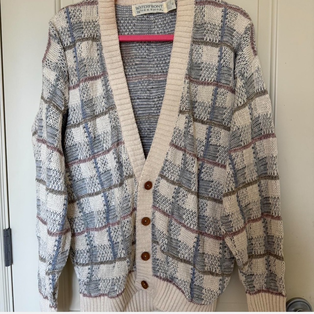 Vintage Plaid Cardigan Sweater